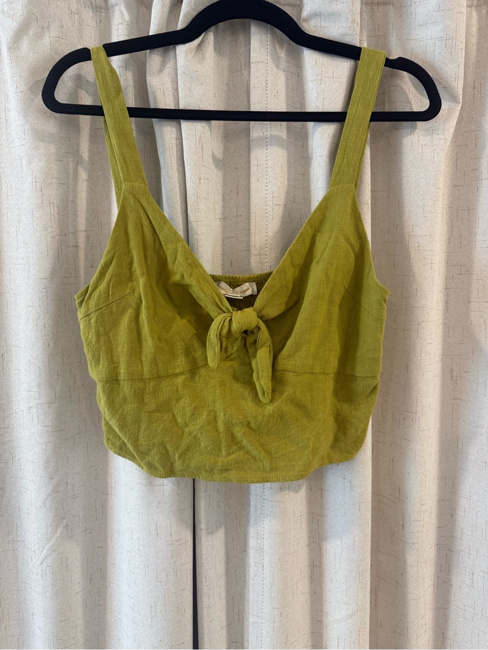 Knot-Front Crop Top in Olive